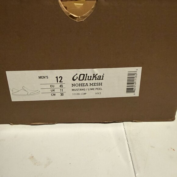 OluKai Nohea Mesh Men's Slip on Shoes Mustang/Lime Peel Size 12 - Picture 11 of 12